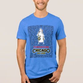 Männerfeuerhaus im T-Shirt Chicago mit Namen (rev) Tri-Blend Shirt
