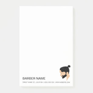 Männerfrisur im Man Bun Stil, individueller Barbie Post-it Klebezettel