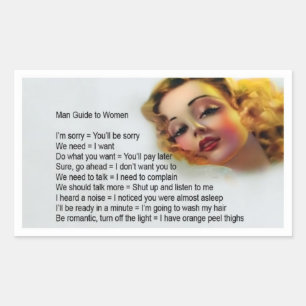 Männerhandbuch für Frauen Rechteckiger Aufkleber