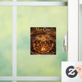 Männerhöhle großes Fenster Dekor Fensteraufkleber