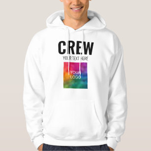 Männerhunde hinzufügen Logo-Text hier Crew Mitarbe Hoodie