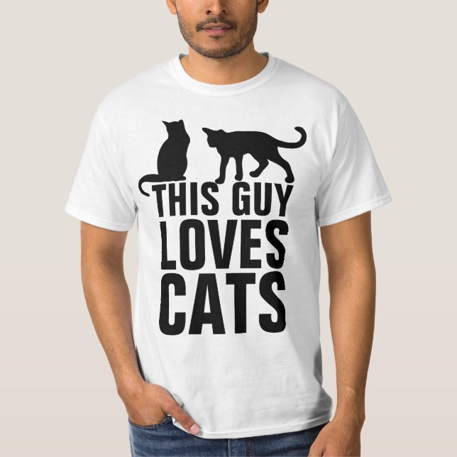 Männerkatzen, DIESER TYP LIEBEN KATZEN T - Shirt (Vorderseite)