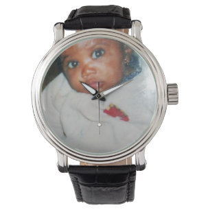 Männerlederstraßenüberwachung Armbanduhr