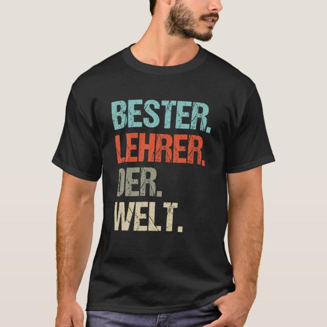 Männerlehrer Geschenk Bester Lehrer Weltschule V T-Shirt (Vorderseite)