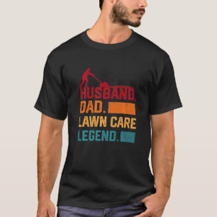 Männermäher mit Vater- und Rasen-Rasen T-Shirt