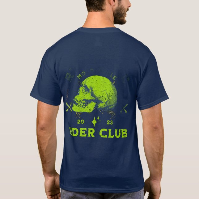 Männermarineblau Grafischer T - Shirt (Rückseite)