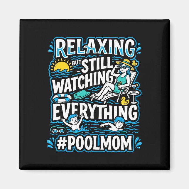 Männerpool-Mutter Schwimmen Mama Schwimmerin Mütte Magnet (Vorne)