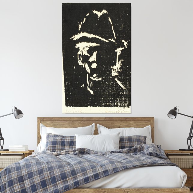 Männerporträt mit Hut Leinwanddruck (Insitu (Schlafzimmer))