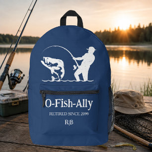 Männers offizieller Fischer-Ruhestandsfeier Bedruckter Rucksack