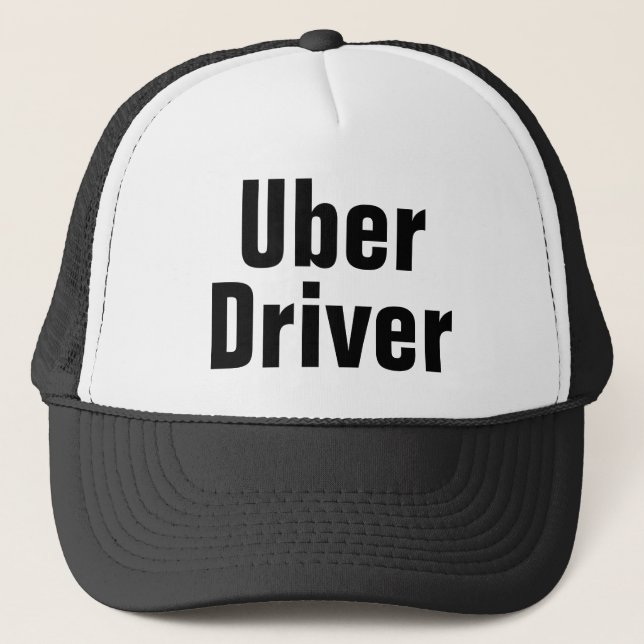 Männerschuh-Uber-Fahrer Baseball Cap Black Trucker Truckerkappe (Vorderseite)
