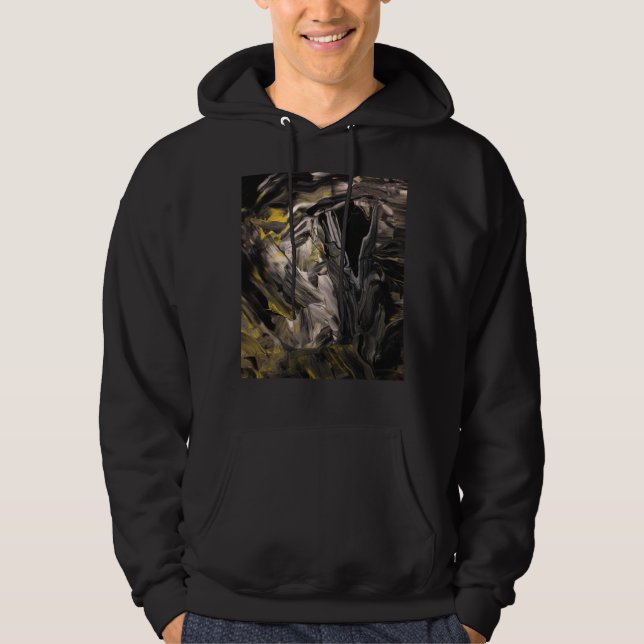 Männerschwarz-Schuhpulli abstraktes Kunstdesign Hoodie (Vorderseite)
