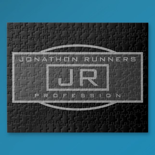 Männersportive Geometrische dunkle Grays & Schwarz Puzzle (Von Creator hochgeladen)