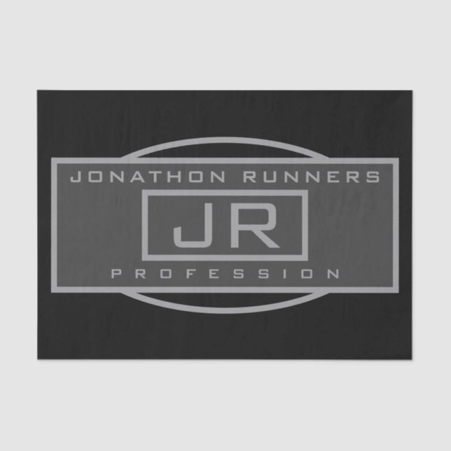 Männersportive Geometrische dunkle Grays & Schwarz Seidenpapier (Vorderseite)