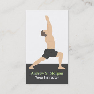 Männertrainer Pose Warrior Yoga Business Cards Visitenkarte