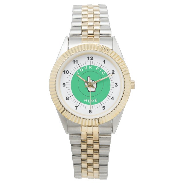 Männerüberwachung - Personalisiert - Zweitone Armbanduhr (Vorderseite)
