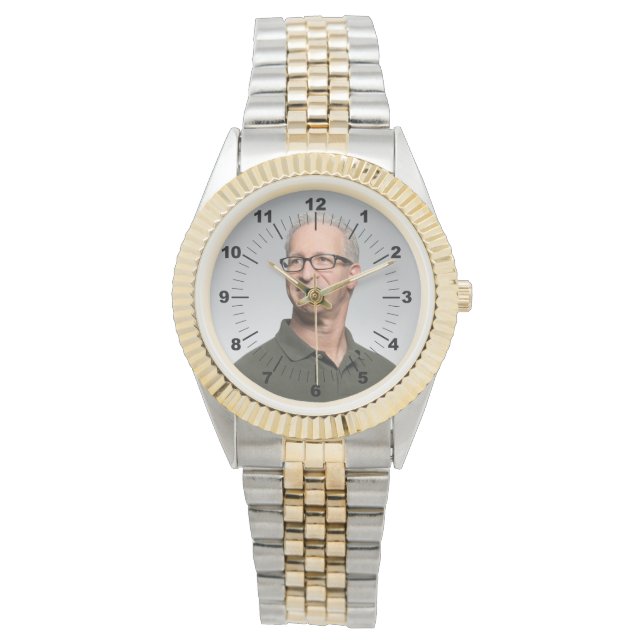 Männerüberwachung - Personalisiert - Zweitone Armbanduhr (Vorderseite)