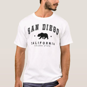 Männerweiße San Diego - Grizzly Bären-Design T-Shirt