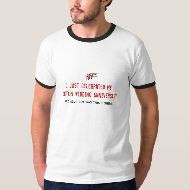 Männerwolle (2.) Hochzeitstag T - Shirt (Vorderseite)