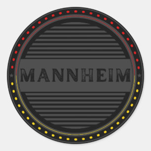 Mannheim City Pride Emblem – Deutsche Identität Runder Aufkleber