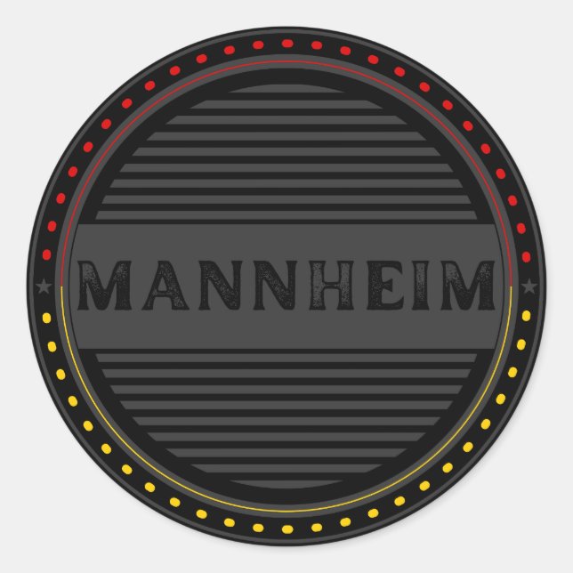 Mannheim City Pride Emblem – Deutsche Identität Runder Aufkleber (Vorderseite)