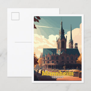 Mannheim Deutschland Reise Kunst Vintage-Illustrat Postkarte