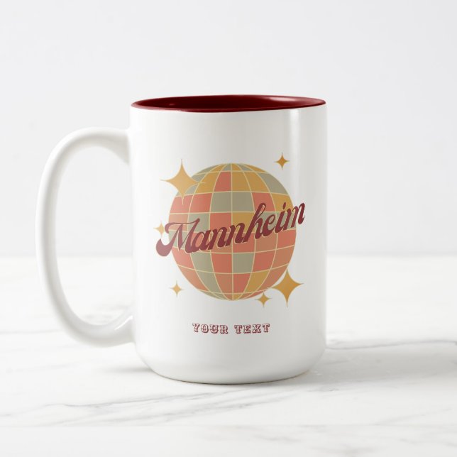Mannheim Deutschland Retro Vintage Postkarte Zweifarbige Tasse (Links)