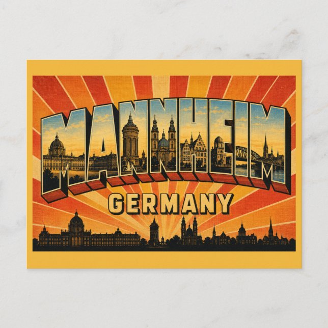 Mannheim Deutschland Schloss Postkarte (Vorderseite)