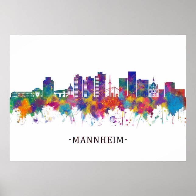 Mannheim Deutschland Skyline Poster (Vorne)