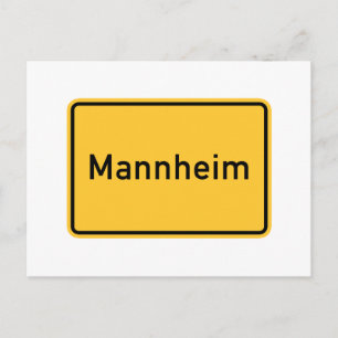 Mannheim, Deutschland Straßenzeichen Postkarte