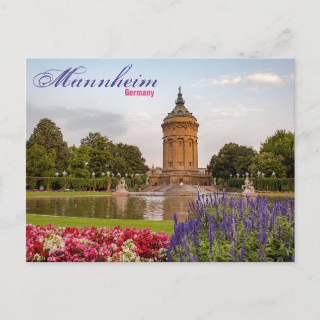 Mannheim Deutschland Tower Landschaftlich Postkart Postkarte (Vorderseite)
