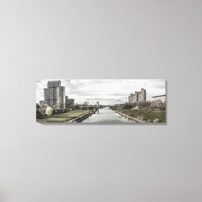 Mannheim Neckar (Neckarpromenade) Leinwanddruck (Vorderseite)