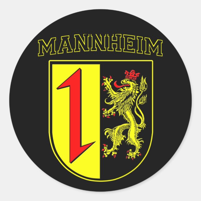 Mannheim Wappen/Crest Runder Aufkleber (Vorderseite)