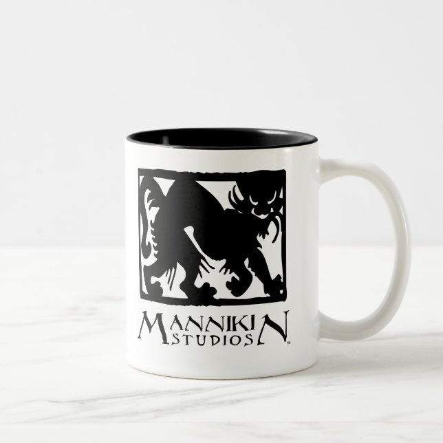 Mannikin Studio-Logo-Tasse Zweifarbige Tasse (Rechts)