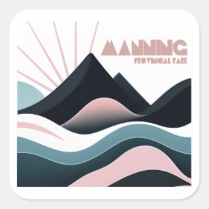 Manning Provincial Park Colored Hills Quadratischer Aufkleber