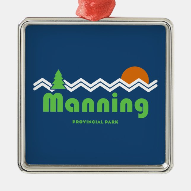 Manning Provincial Park Retro Ornament Aus Metall (Vorne)