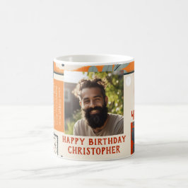 Männlich 40. Geburtstag Man Modern Colors Foto Tas Kaffeetasse