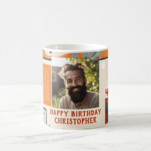 Männlich 40. Geburtstag Man Modern Colors Foto Tas Kaffeetasse