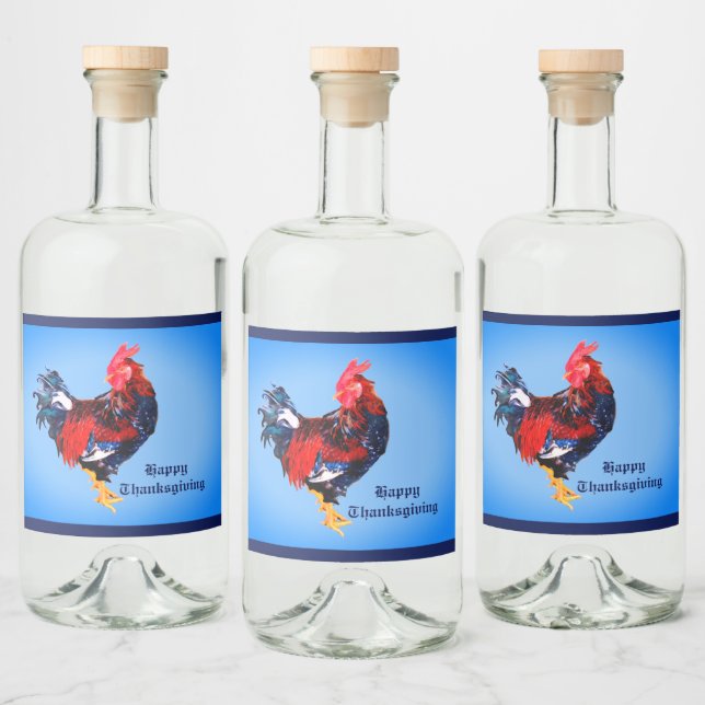 männlich galinaktisch, Hahn Personalisiert Alkoholflaschenetikett (Flaschen)