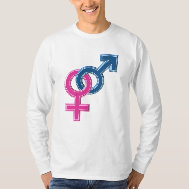Männlich gekoppelte Symbole T-Shirt (Vorderseite)