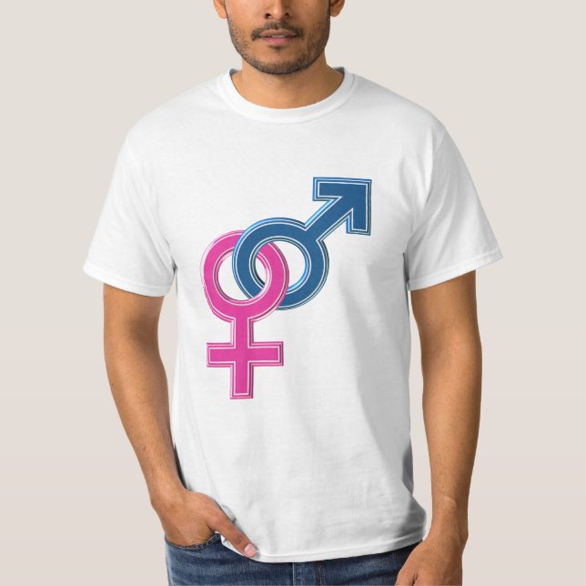 Männlich gekoppelte Symbole T-Shirt (Vorderseite)