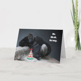Männlich Gorilla wird den Hut zum Geburtstag nicht Karte