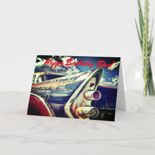 Männlich Relativ, Geburtstag. Vintage Auto. Karte