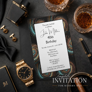 Männliche 40. Geburtstags-Dinnerparty  Einladung