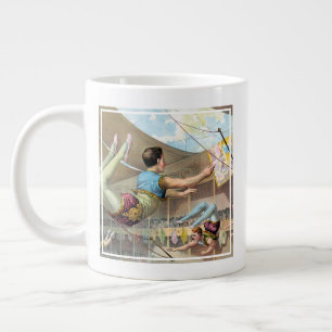 Männliche Akrobaten bei einer Vorstellung im Zirku Jumbo-Tasse