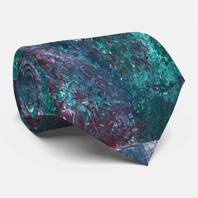 Männliche Aquamarine Art Necktie Krawatte (Gerollt)