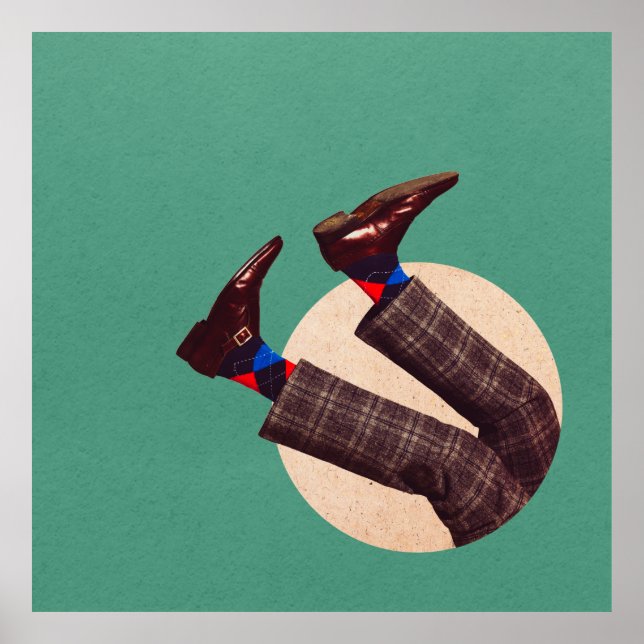 Männliche Beine, die auf pastellfarbenen geometris Poster (Vorne)