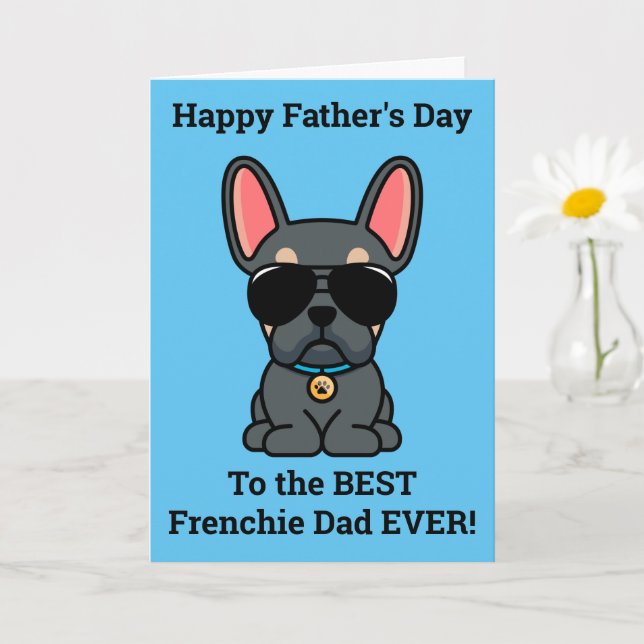 Männliche Blue Tan French Bulldog Vatertag Card Karte (Kleine Pflanze)