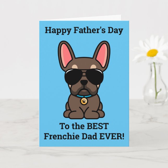 Männliche Brown Tan French Bulldog Vatertag Card Karte (Kleine Pflanze)