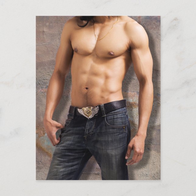 Männliche Brustaufnahme Postkarte (Vorderseite)