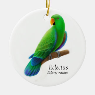 Männliche Eclectus Papageien-Verzierung Keramikornament